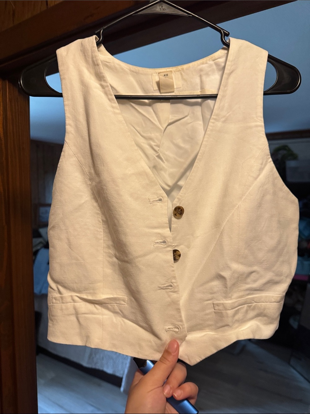 H&M White Button-Front Women's Vest Bodysuit
